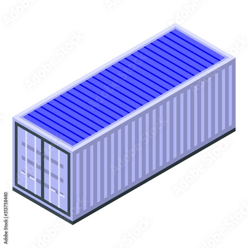 Ship cargo container icon. Isometric of ship cargo container vector icon for web design isolated on white background