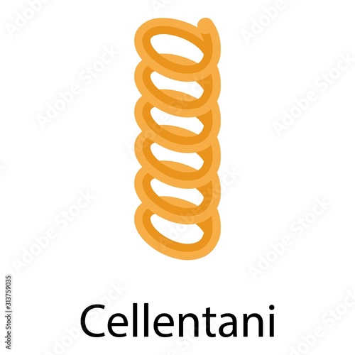 Cellentani pasta icon. Isometric of cellentani pasta vector icon for web design isolated on white background
