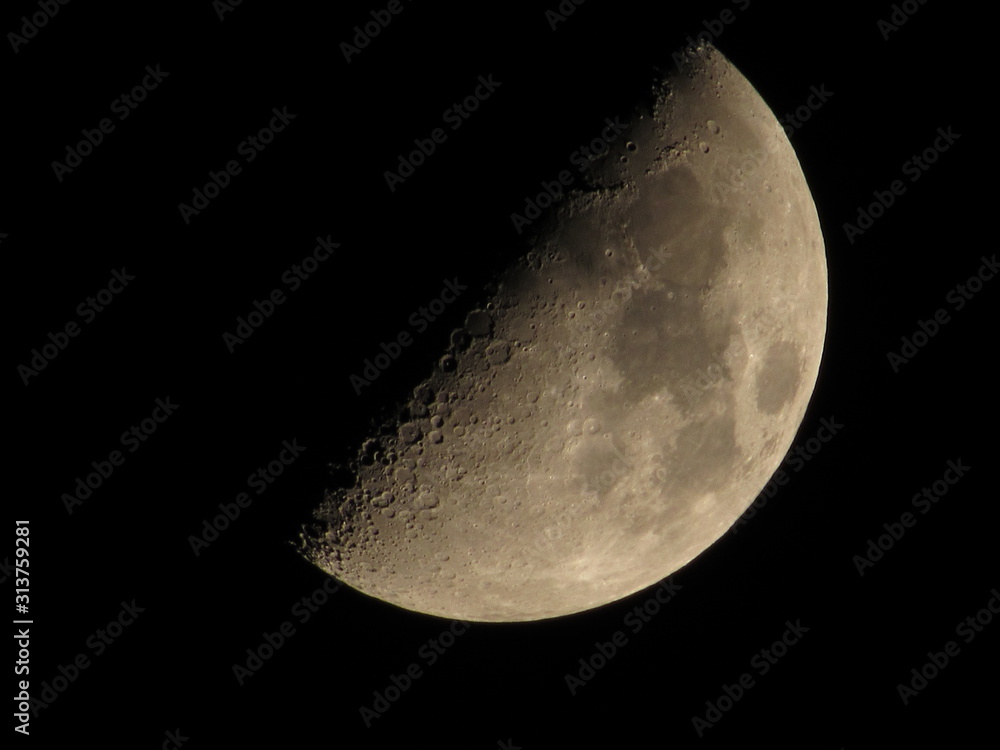 First quarter moon, photographed in San Diego. First quarter moon, photographed in San Diego.