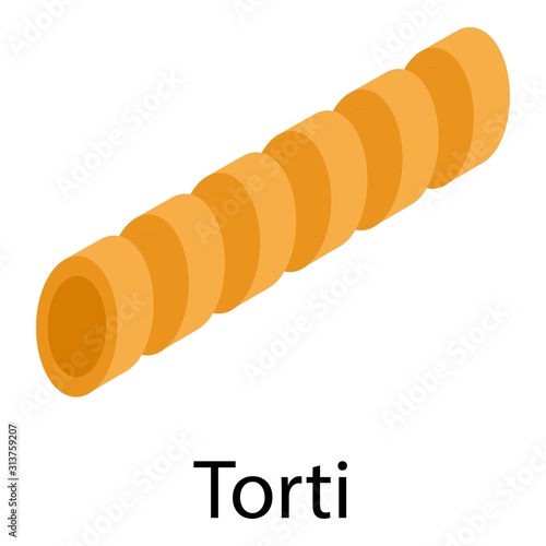 Torti pasta icon. Isometric of torti pasta vector icon for web design isolated on white background
