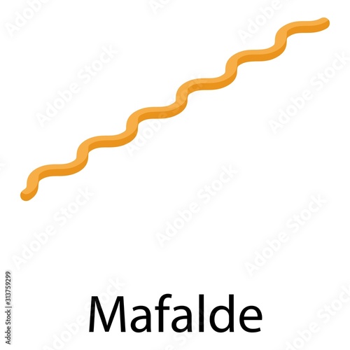 Mafalde pasta icon. Isometric of mafalde pasta vector icon for web design isolated on white background