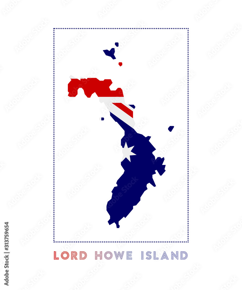 Lord Howe Island Logo. Map of Lord Howe Island with island name and ...