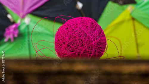 Thread ball for makar sankranti. photo