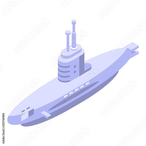 Periscope submarine icon. Isometric of periscope submarine vector icon for web design isolated on white background