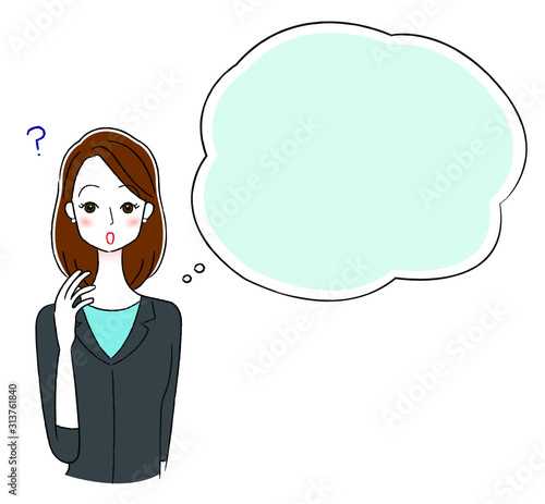 ビジネスウーマン　吹き出し　イラスト