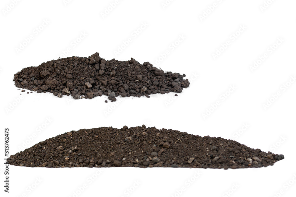 Pile of soil separately on a white background. Pile of soil separately on a white background.