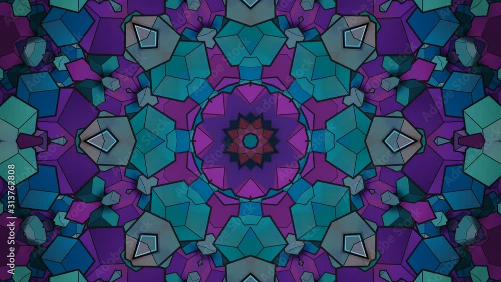 Kaleidoscope Mandala Art Design Abstract Background Loop Kaleidoscope Mandala Art Design Abstract Background Loop