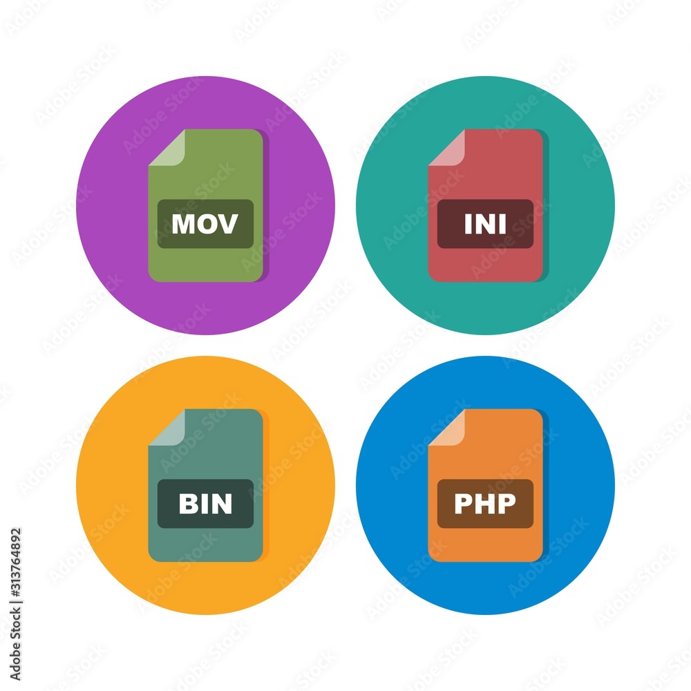 4 Set Of file formats icons isolated on white background... Stock ...