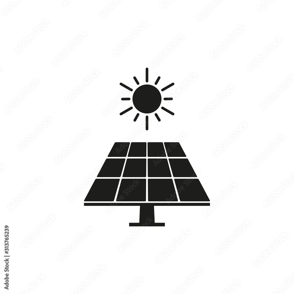 Solar panel icon. Vector illustration, flat design Solar panel icon. Vector illustration, flat design