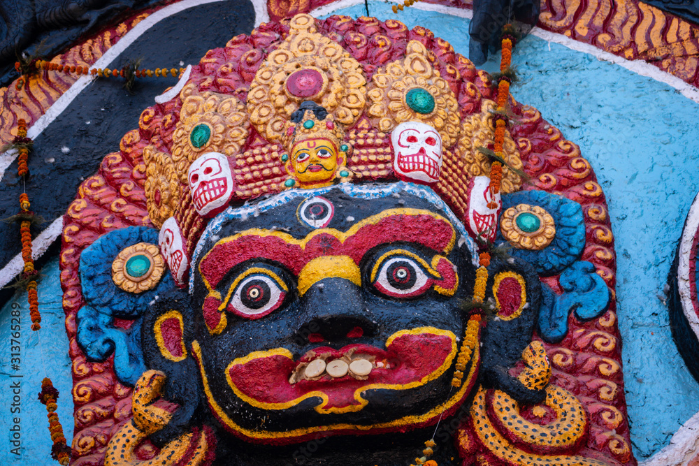 Naklejka premium The face of kalbhairab.