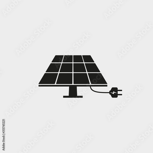 Solar panel icon. Vector illustration, flat design