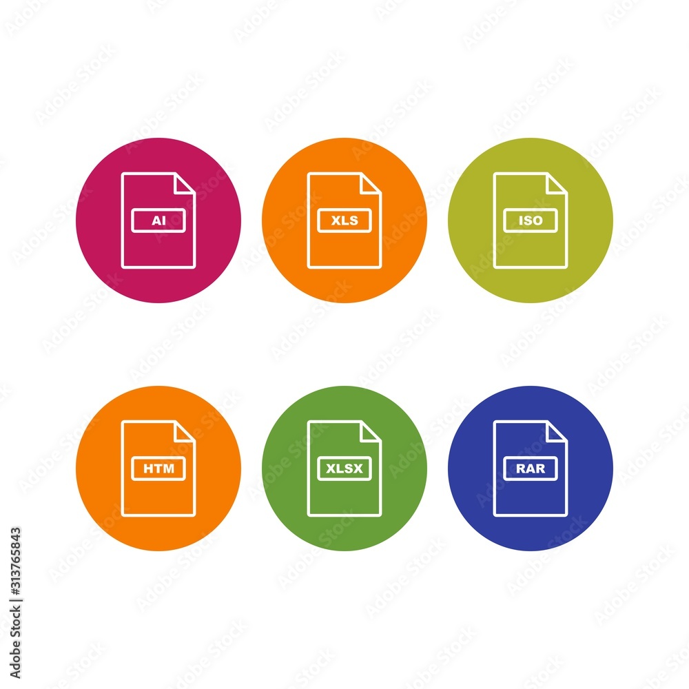 6 file formats Icons For Personal And Commercial Use... Stock ...