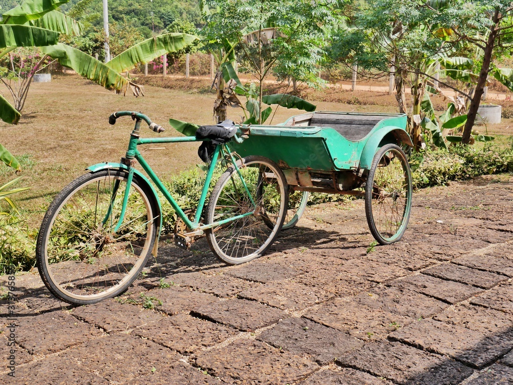 cambodian bike at a pepper farm