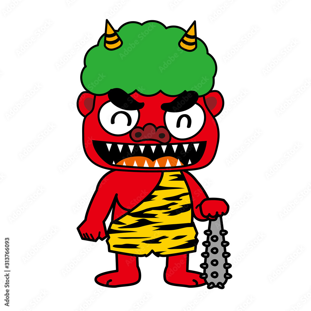 Vecteur Stock 笑顔の棍棒を持つ赤鬼の全身イラスト マンガ 節分 立春のイメージの素材 Adobe Stock Vecteur Stock 笑顔の棍棒を持つ赤鬼の全身イラスト マンガ 節分 立春のイメージの素材 Adobe Stock