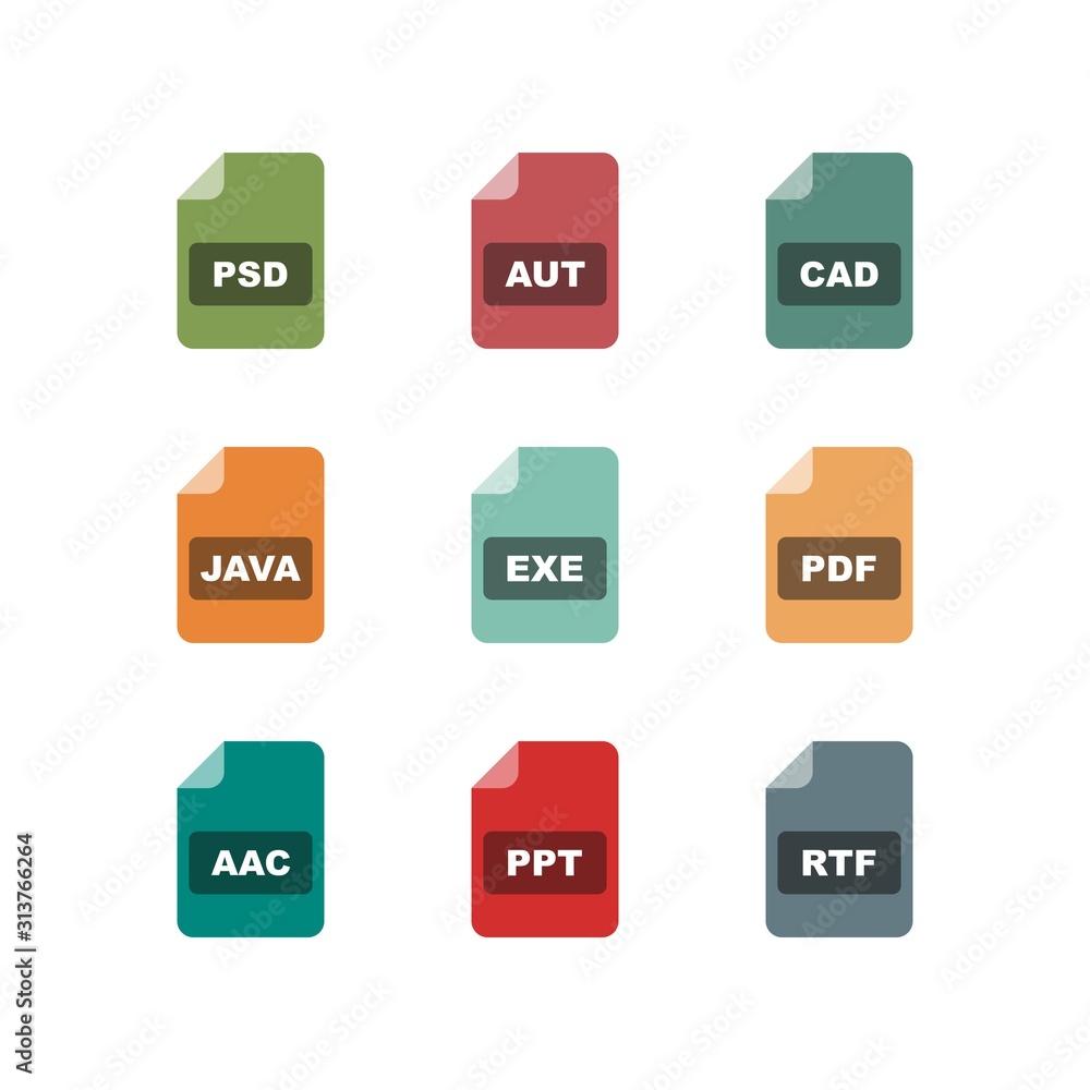 9 Icon Set Of file formats For Personal And Commercial Use... Stock ...