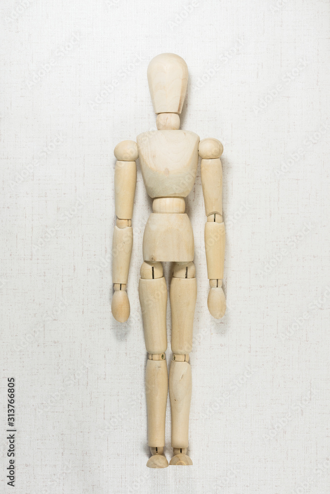 A puppet lying down.