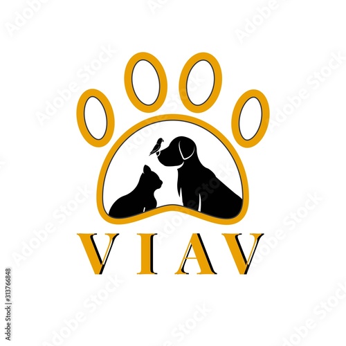 pet shop logo veterinary service logo retro