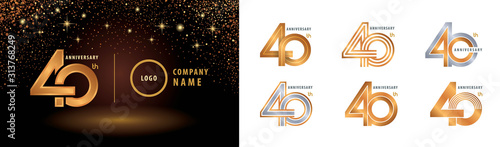 Set of 40th Anniversary logotype design photo