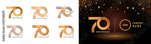 Set of 70th Anniversary logotype design photo