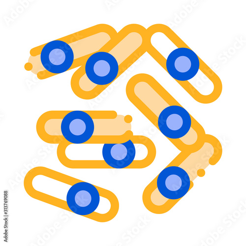 Microscopic Bacterium Sticks Vector Thin Line Icon. Medical Dangerous Organism Bacterium Element Linear Pictogram. Chemical Microbe Infection Microorganism Design Contour Illustration