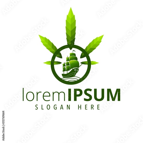 mayflower cannabis logo consept hemp industry