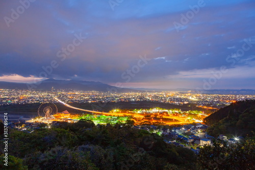 夜明けの風景、静岡県富士市岩淵にて