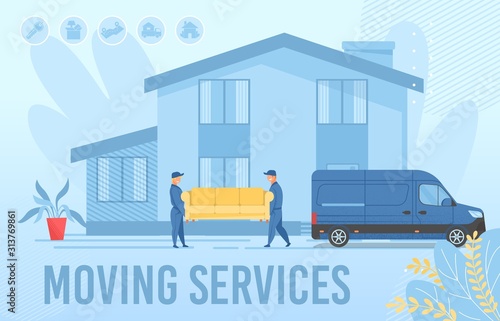 Moving Services Advertising Web Page Banner Layout