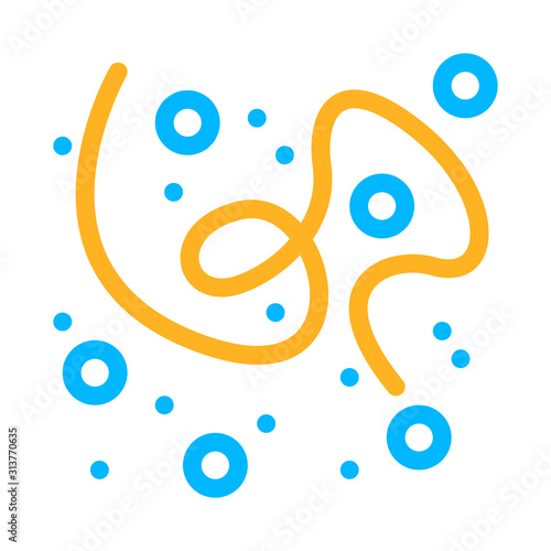 Microscopic Bacterium Organism Vector Sign Icon Thin Line. Medicine Biologycal Bad Bacterium Linear Pictogram. Microbe Type Infection Biology Microorganism Contour Illustration