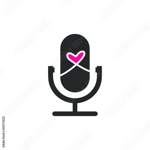 podcast logo with magenta amor