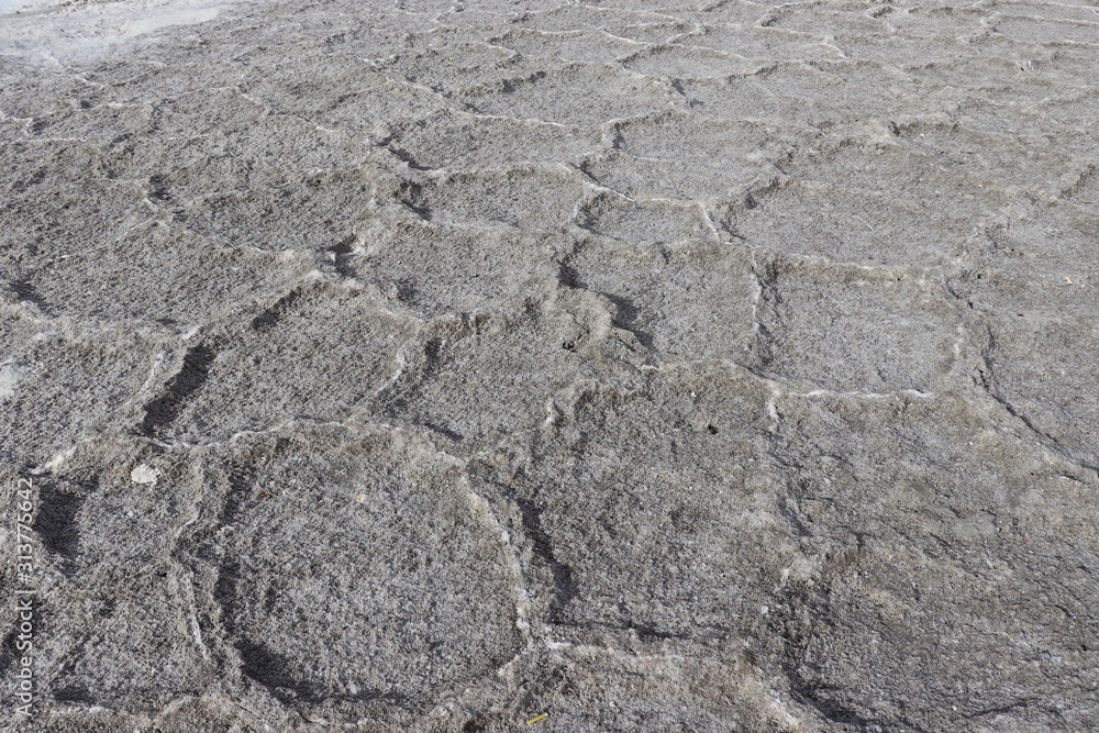 Salty shore in Emerald Salt Lake, Qinghai Province China. Abstract nature background Salty shore in Emerald Salt Lake, Qinghai Province China. Abstract nature background
