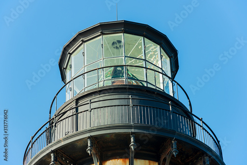 Lantern Room and Observation Deck of the Yaquina Head Lighthouse, Newport, Oregon, USA