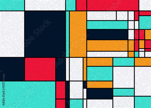 Canvas Print Piet Mondrian Style Computational Generative Art background illustration