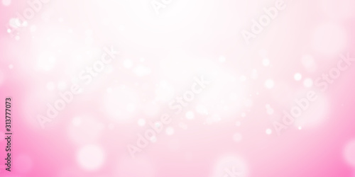 Bokeh abstract pink and white beautiful light glitter sparkles background. Soft color backdrop. Template for design cosmetic ads, romantic, valentine day, women, baby, beauty, love. product display