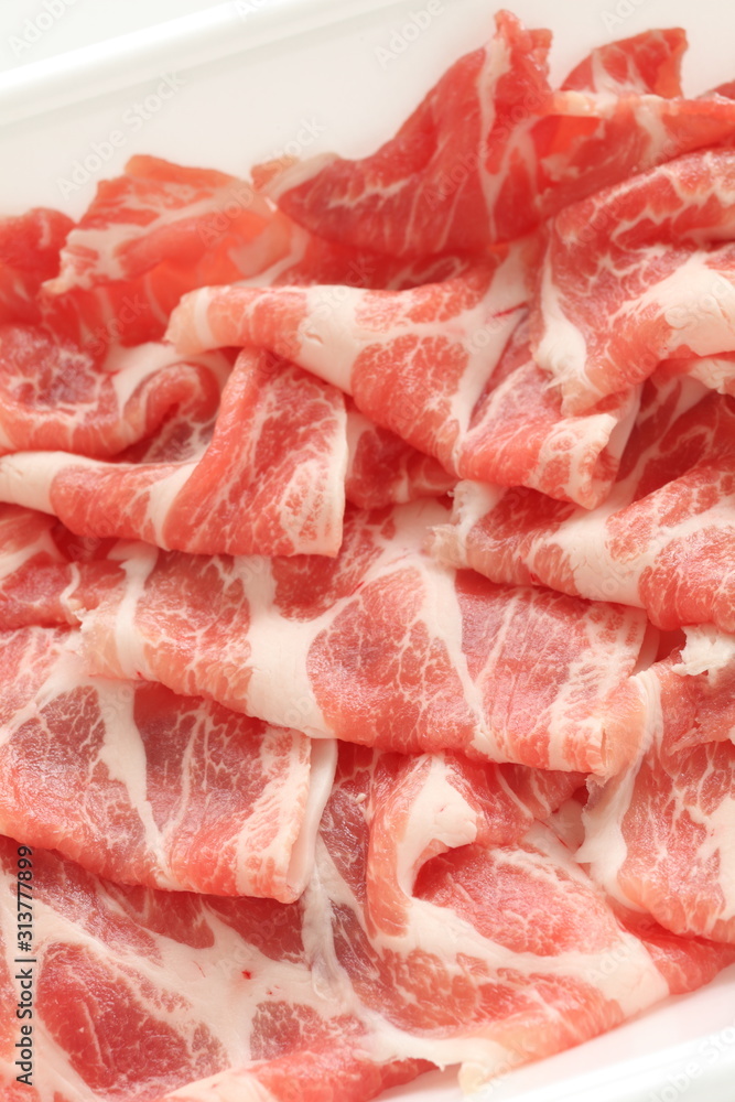 Freshness sliced pork from Japan
