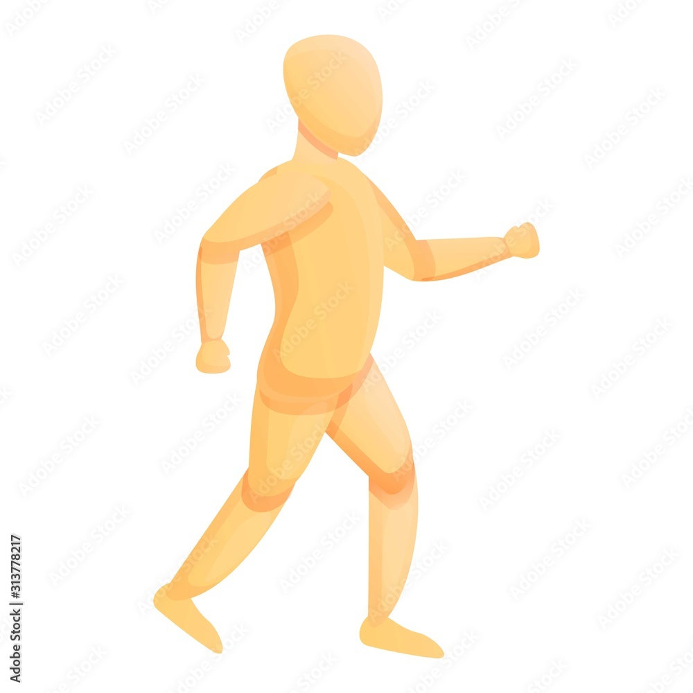 Running kid mannequin icon. Cartoon of running kid mannequin vector icon for web design isolated on white background Running kid mannequin icon. Cartoon of running kid mannequin vector icon for web design isolated on white background