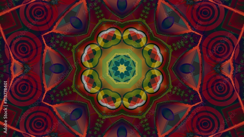 Kaleidoscope Mandala Art Design Abstract Background