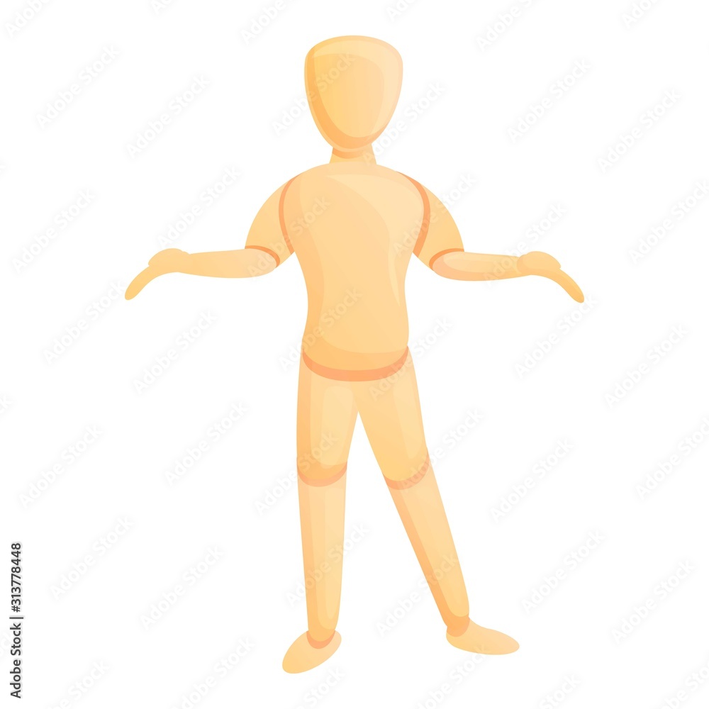 Mannequin question icon. Cartoon of mannequin question vector icon for web design isolated on white background Mannequin question icon. Cartoon of mannequin question vector icon for web design isolated on white background