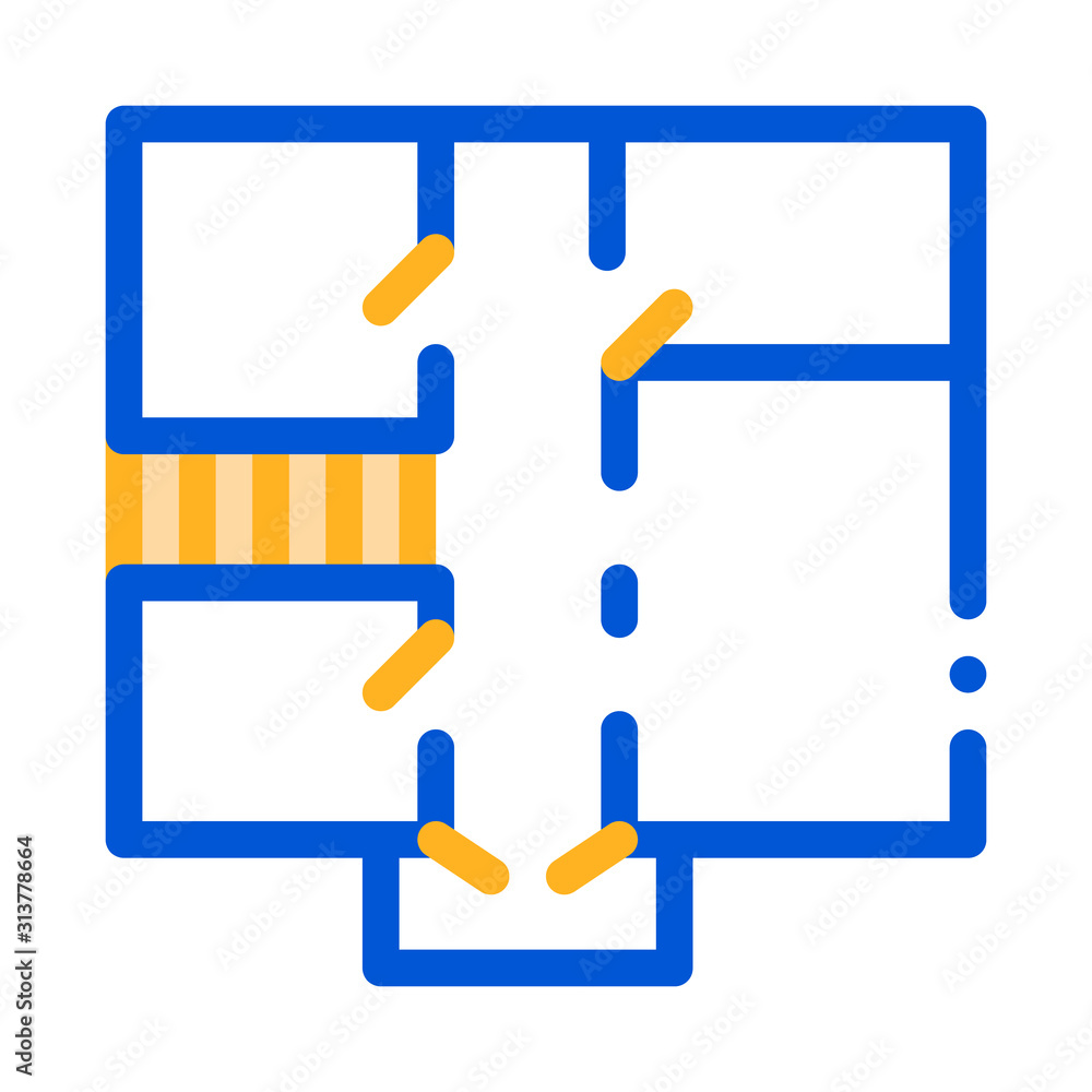 House Apartment Planning Vector Thin Line Icon. Planning Project Premise Room Linear Pictogram. Mortgage On Real Estate, Rent, Buy Or Sale Building Garage Contour Monochrome Illustration House Apartment Planning Vector Thin Line Icon. Planning Project Premise Room Linear Pictogram. Mortgage On Real Estate, Rent, Buy Or Sale Building Garage Contour Monochrome Illustration