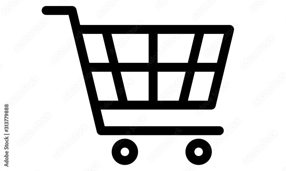 Shopping cart icon. E-commerce vector graphic with editable lines. Shopping cart icon. E-commerce vector graphic with editable lines.
