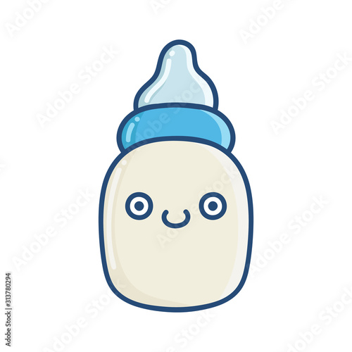 kawaii baby bottle cartoon illustration