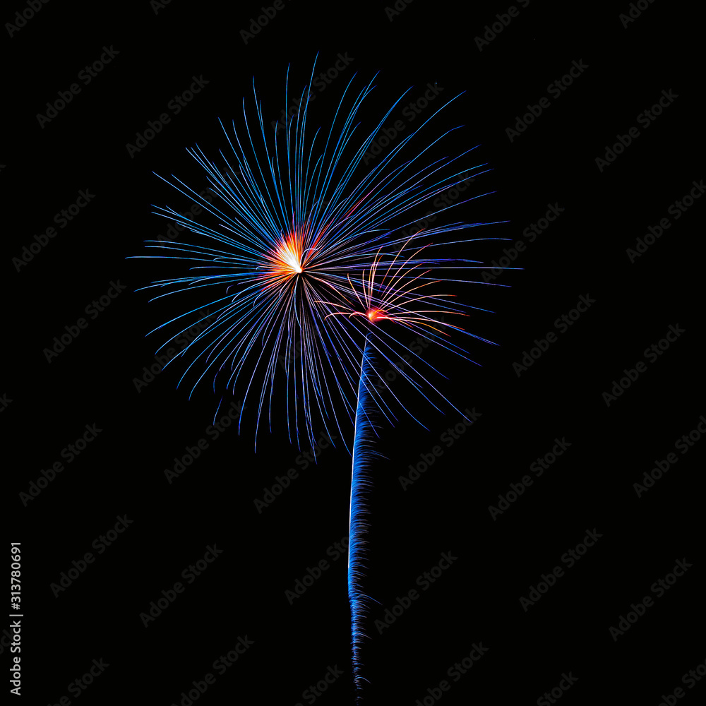 Abstract fireworks on a black background