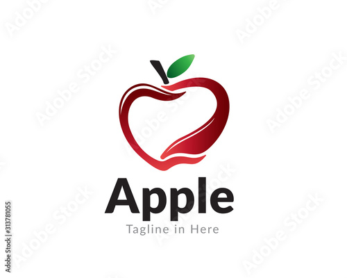 red dental Apple logo design inspiration