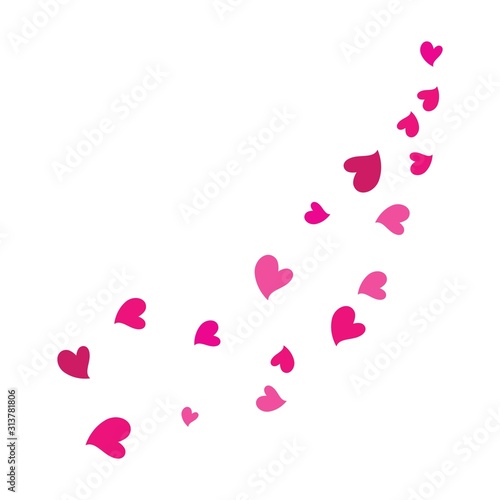 hearts on white background