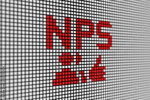 NPS text scoreboard blurred background 3d illustration