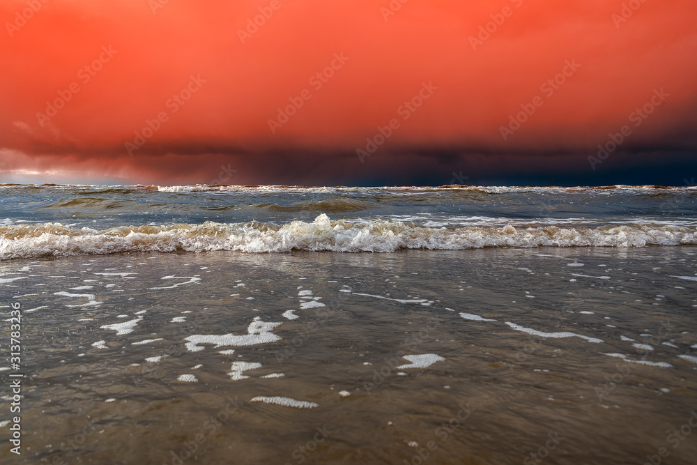 Fototapeta premium Stormy clouds over Baltic sea.