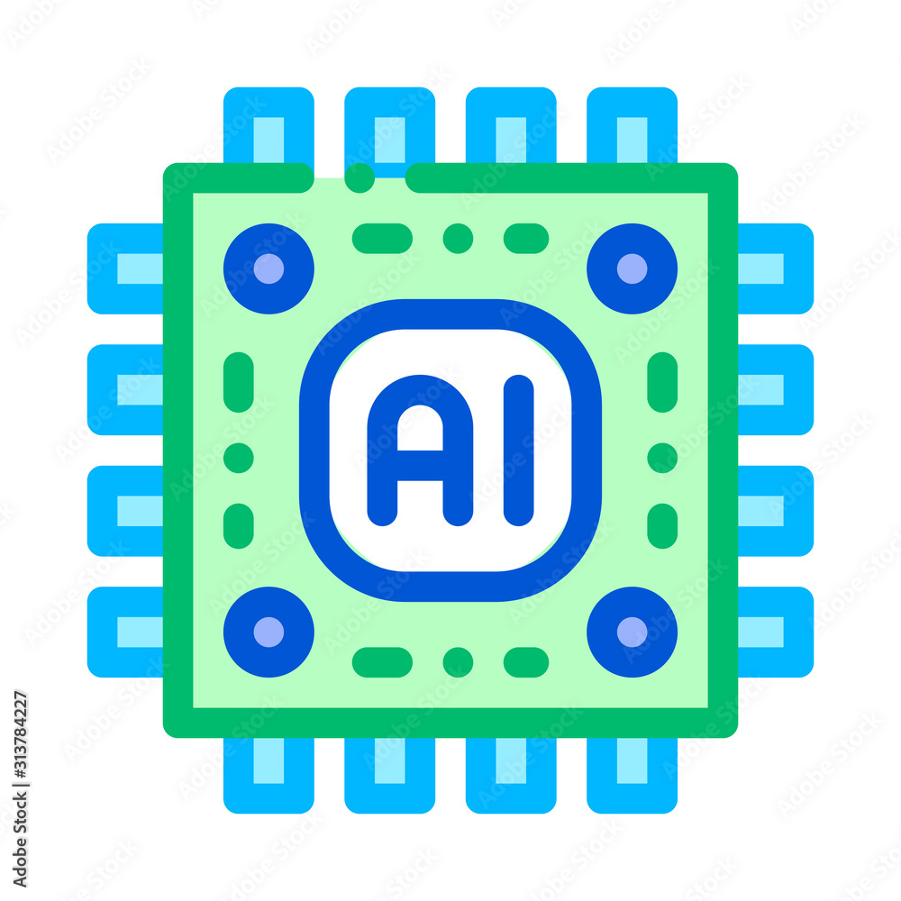 Artificial Intelligence Microchip Vector Sign Icon Thin Line. Artificial Intelligence Main Chip Processor Linear Pictogram. Technology Support, Cyborg, Internet System Contour Illustration Artificial Intelligence Microchip Vector Sign Icon Thin Line. Artificial Intelligence Main Chip Processor Linear Pictogram. Technology Support, Cyborg, Internet System Contour Illustration