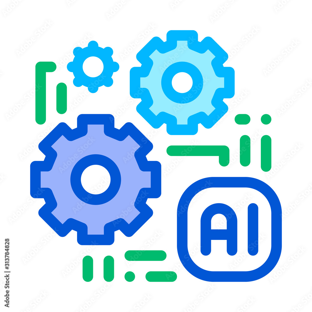 Artificial Intelligence Ai Chip Vector Sign Icon Thin Line. Artificial Intelligence Gear Wheels And Microchip Linear Pictogram. Technology Support, Cyborg, System Contour Illustration Artificial Intelligence Ai Chip Vector Sign Icon Thin Line. Artificial Intelligence Gear Wheels And Microchip Linear Pictogram. Technology Support, Cyborg, System Contour Illustration