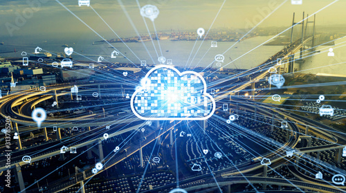 Fototapeta Naklejka Na Ścianę i Meble -  クラウドコンピューティング