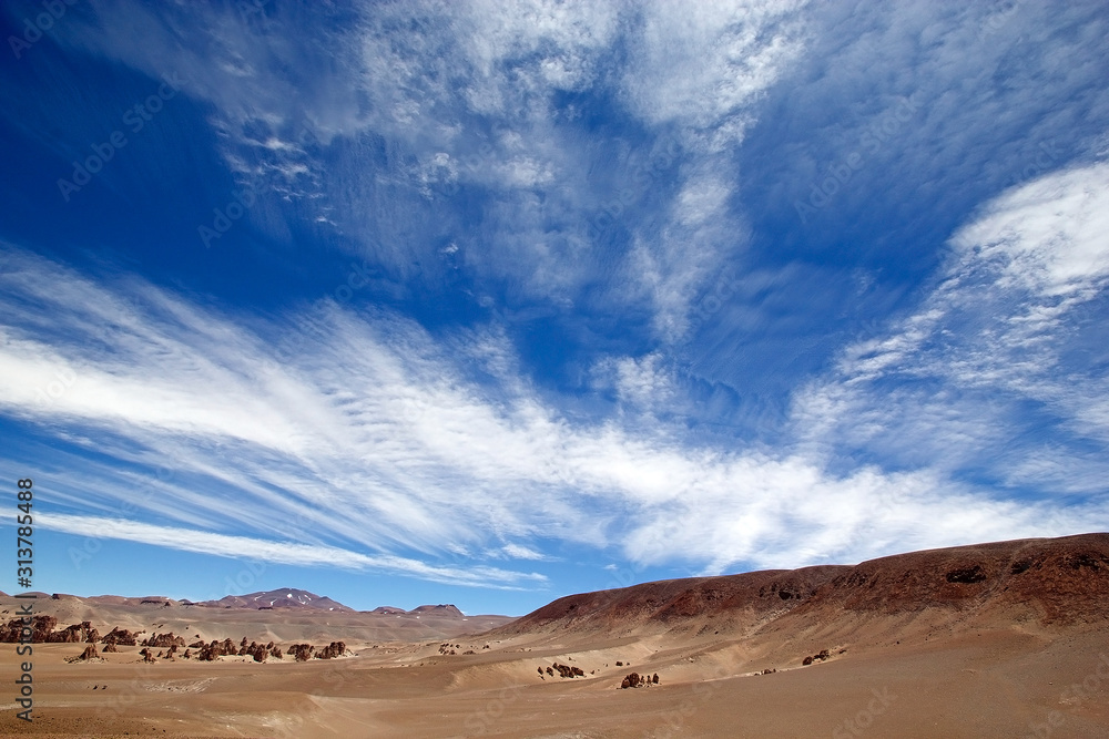 Amazing sky and rock formations in the Puna de Atacama, Argentina