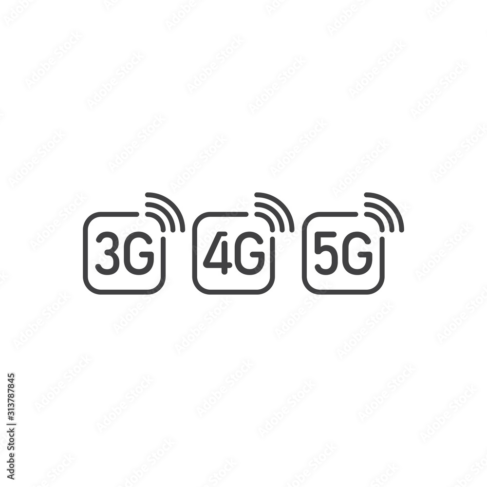 3G, 4G, 5G, connection, network. Vector logo icon template 3G, 4G, 5G, connection, network. Vector logo icon template